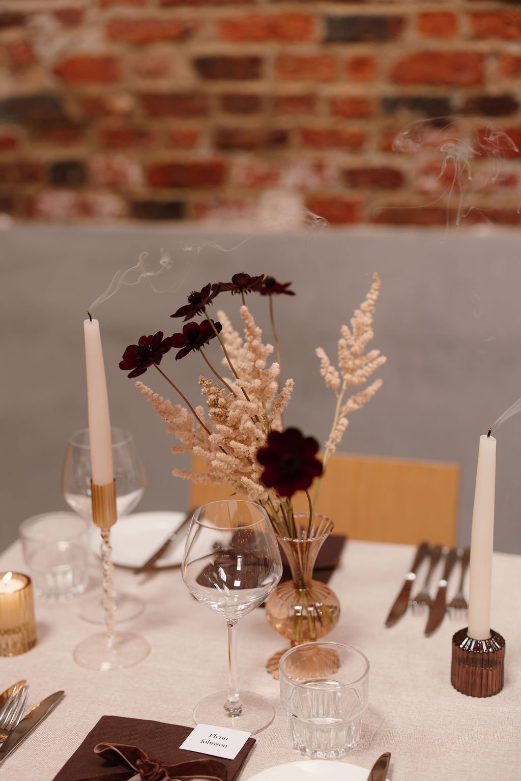 Wedding floral design by honour farm flowers for wedding at shears yard in leeds.