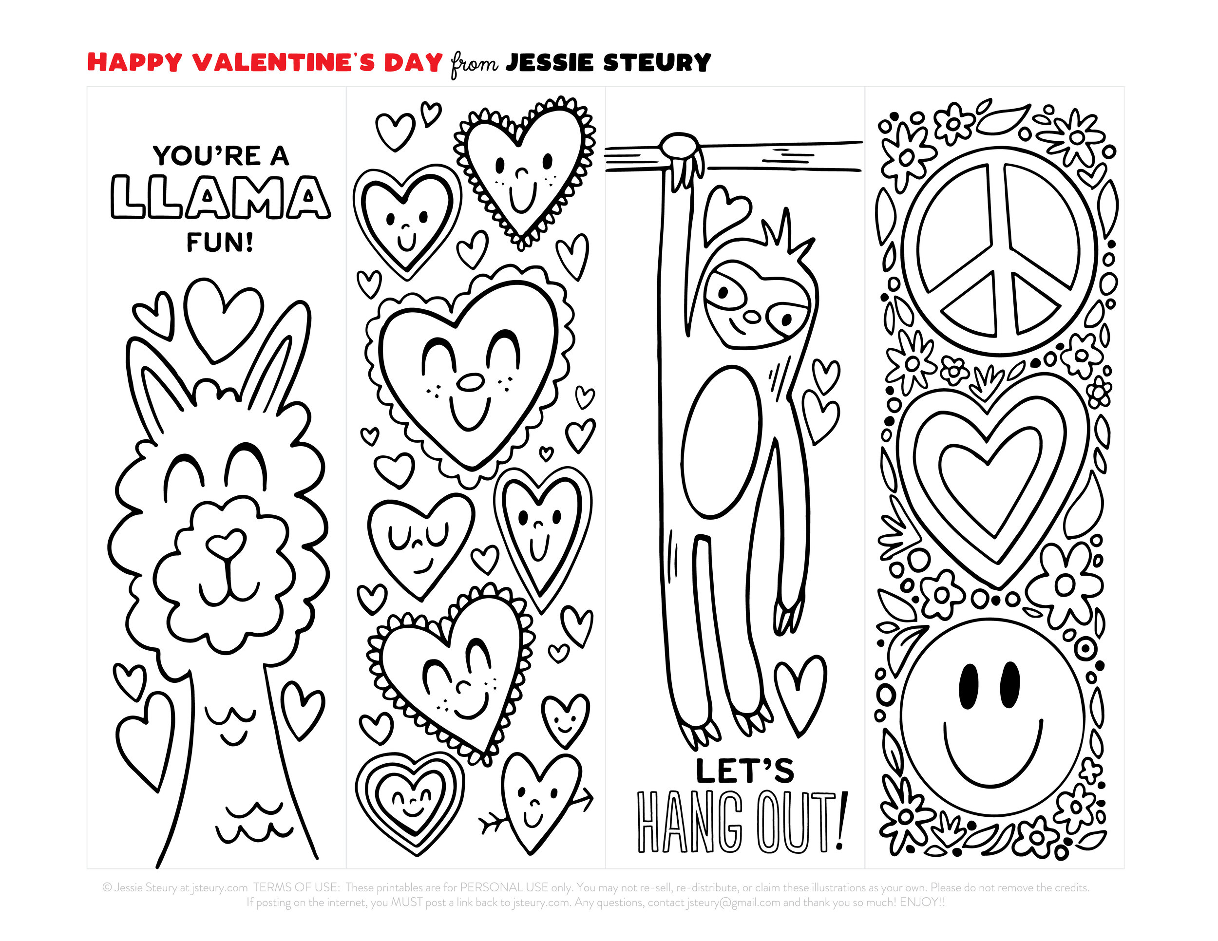 Printable Valentine Bookmarks Free