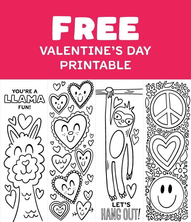 Free Printable Valentine's Day Bookmarks to Color — Jessie Steury free-printable-valentine-s-day-bookmarks-to-color-jessie-steury