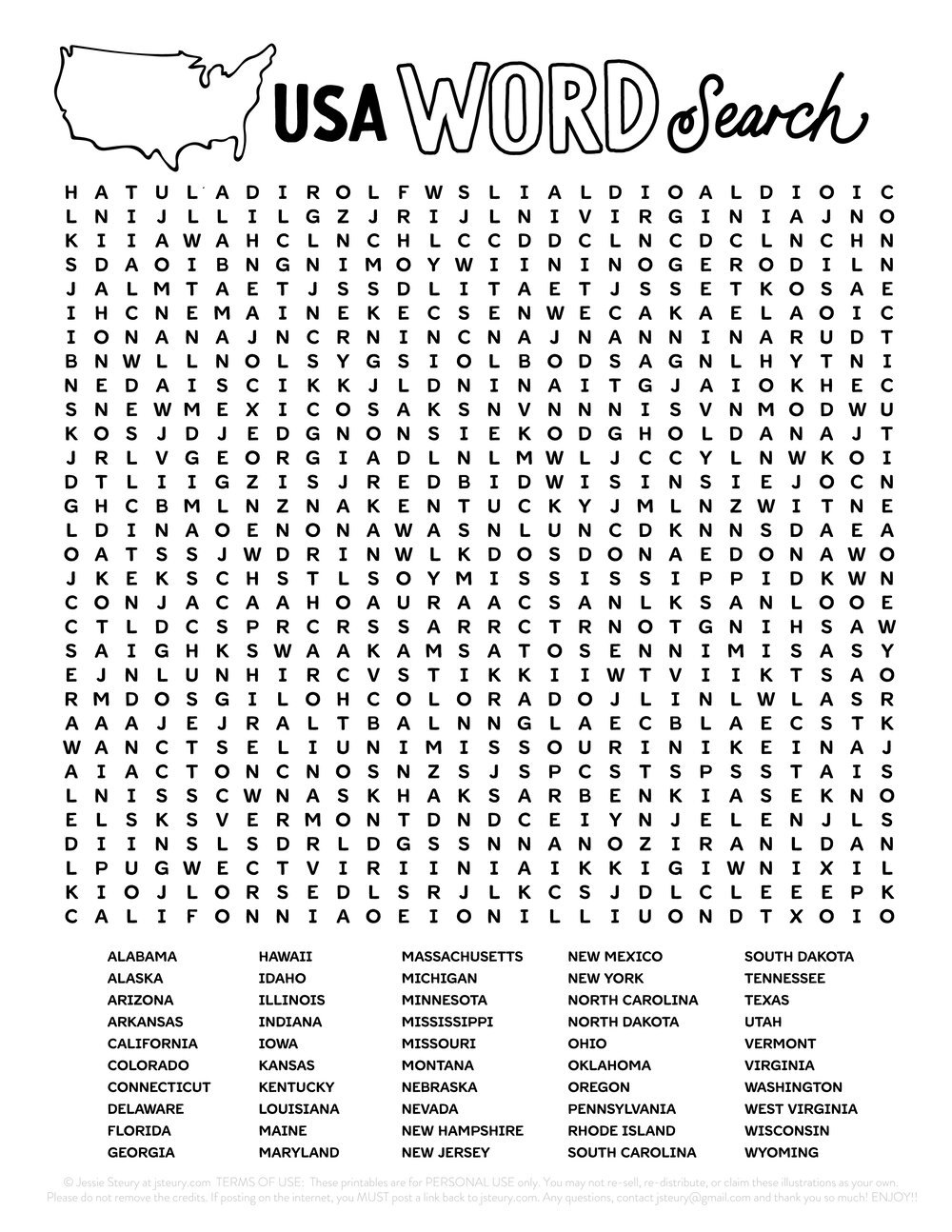 USA Word Search