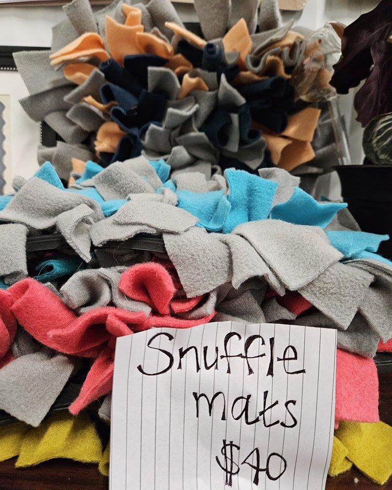 📣 NEW PRODUCT ALERT

We now carry Ashley's (my shadow student) Snuffle Mats. If you would like one, please shoot the page a message or text Jordi or I 😊