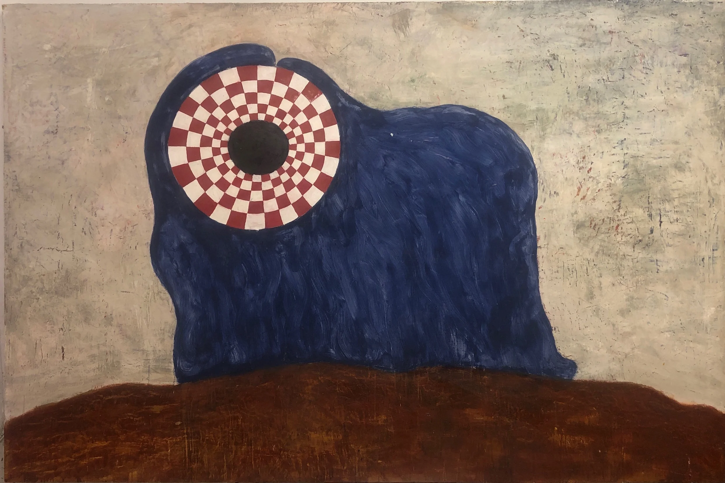   Pantheon(Snuffleupagus)   2019  oil on panel  72 x 108 inches 