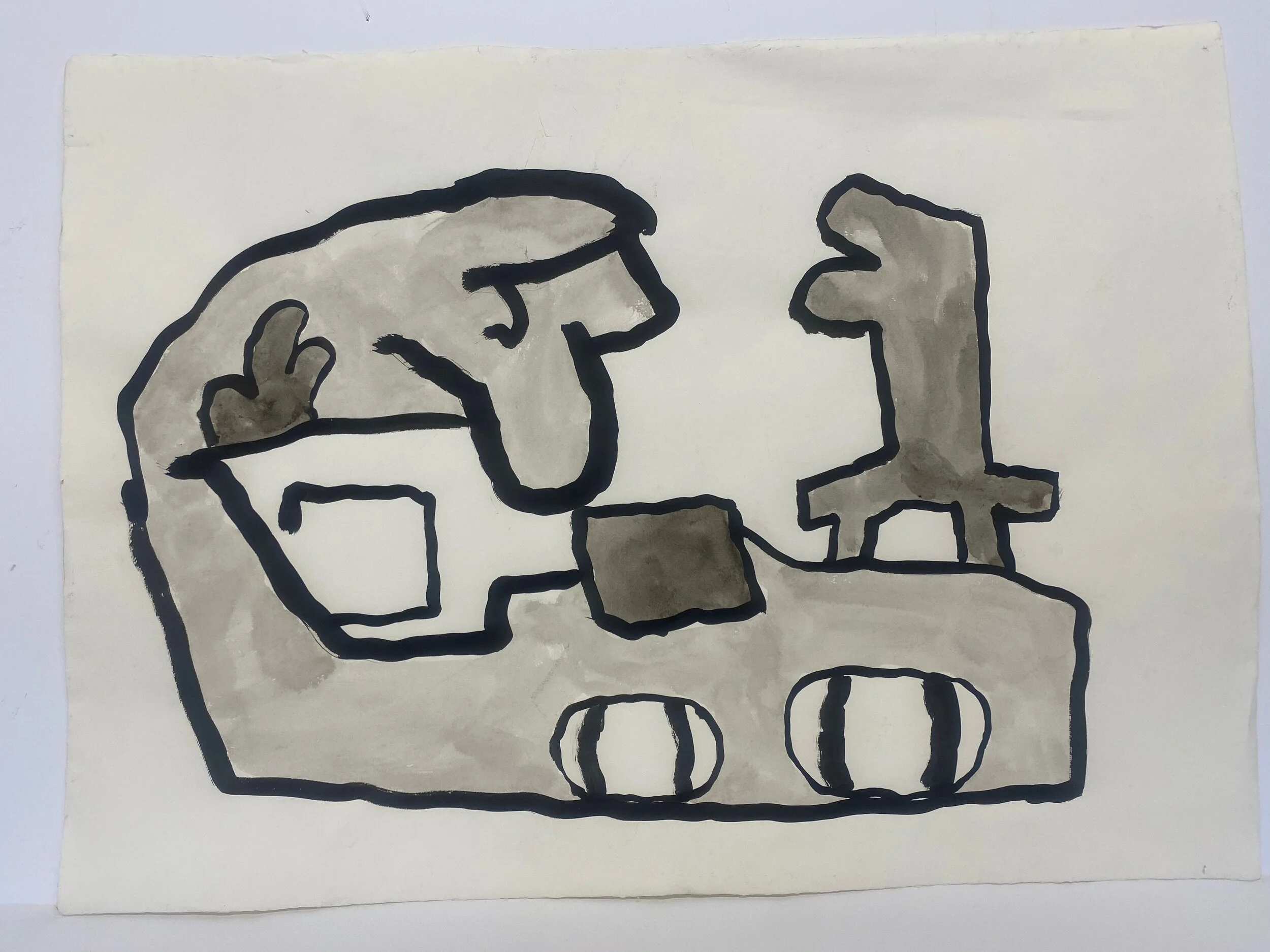  Wolves  2020  ink on handmade paper 