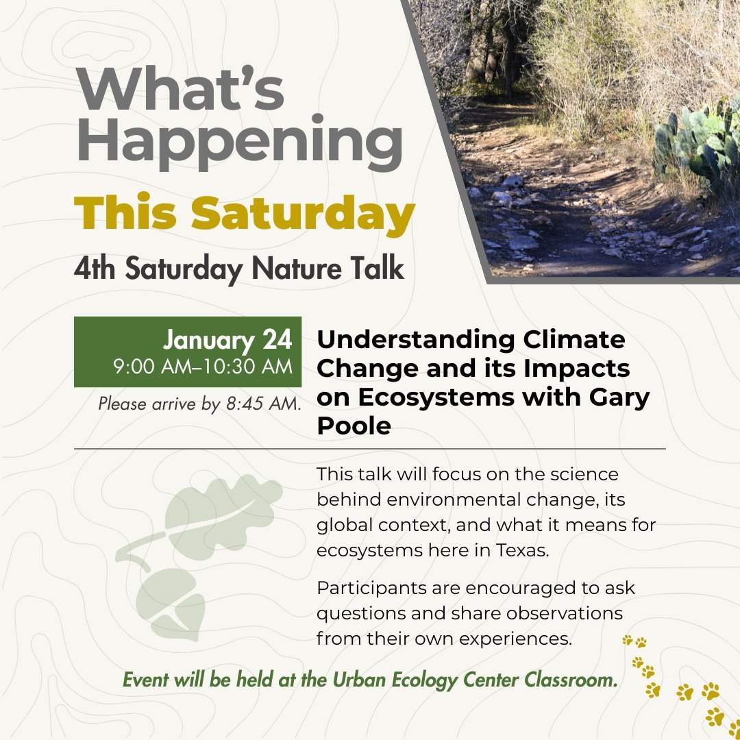 Geology January wraps up this Saturday.

Join us for the final event in our Geology January series&mdash;a thoughtful nature talk exploring how ecosystems respond to large-scale environmental change and what science is showing about long-term impacts