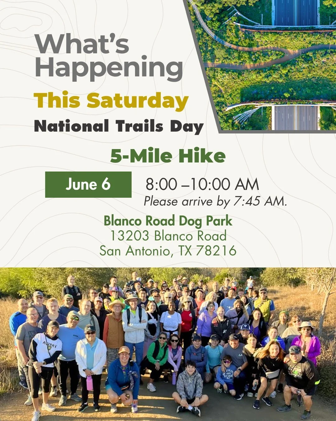 Five miles. Two hours. Free.

National Trails Day is the nation's largest trails event. Tens of thousands of people hit the trails together, connecting with nature and with each other. This Saturday, ours is in the urban wild.

Join us for a 5-Mile H
