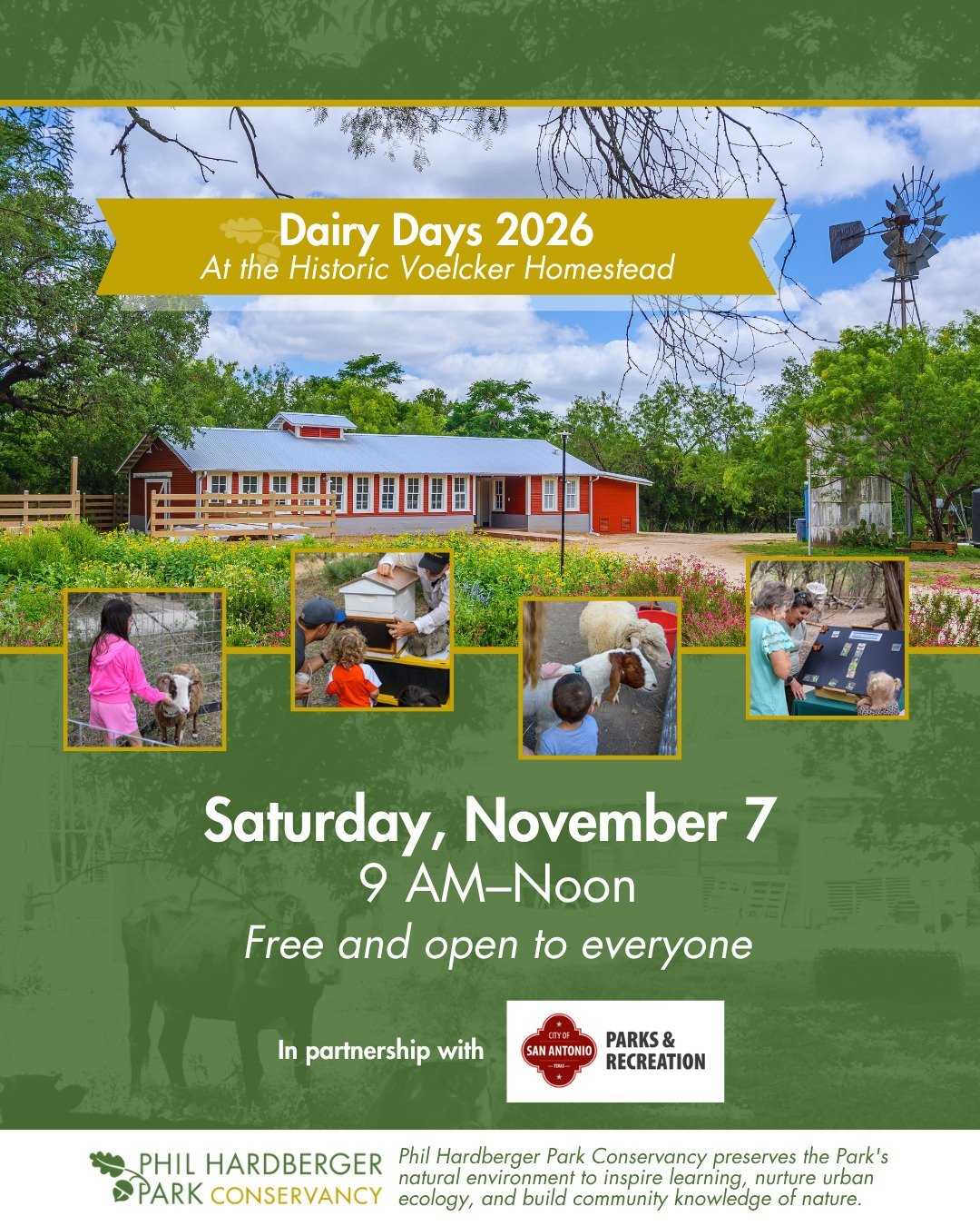 Dairy Days returns to the Historic Voelcker Homestead this November.

Visit the Homestead on Saturday, November 7, from 9 AM to noon to see the freshly renovated 1925 dairy barn and this part of the Park as the Voelcker family once did.

This is the 