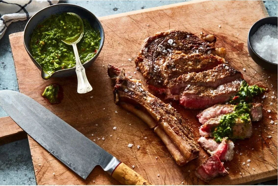 Food 52: Chimichurri. PHOTO BY JAMES RANSOM. PROP STYLIST: BROOKE DEONARINE. FOOD STYLIST: SAMANTHA SENEVIRATNE.
