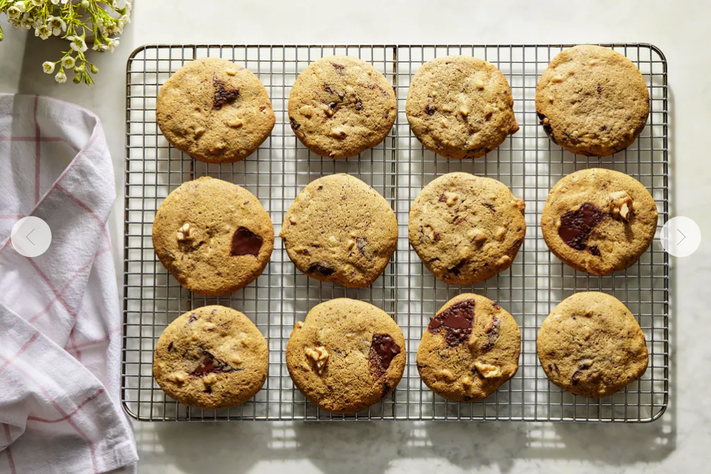 FOOD52: NUTTY ESPRESSO-CHOCOLATE CHIP COOKIES. PHOTO : MARK WEINBERG. PROP STYLIST: MEGAN HEDGPETH. FOOD STYLIST: MONICA PIERINI.