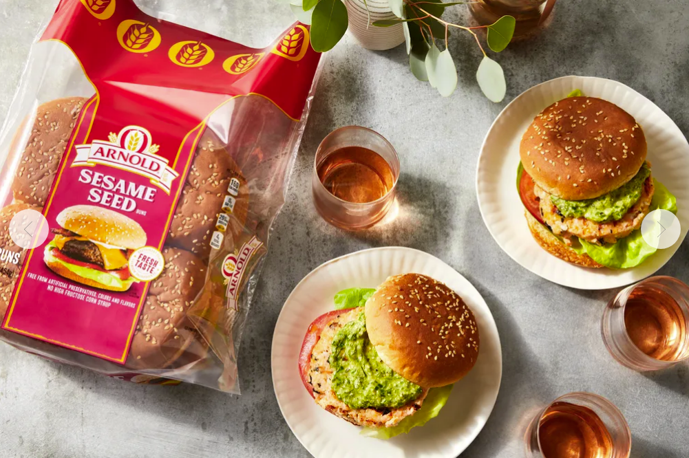 FOOD52: FURIKAKE SALMON BURGERS. PHOTO: TY MECHAM. PROP STYLIST: MEGAN HEDGPETH. FOOD STYLIST: SAMANTHA SENEVIRATNE.