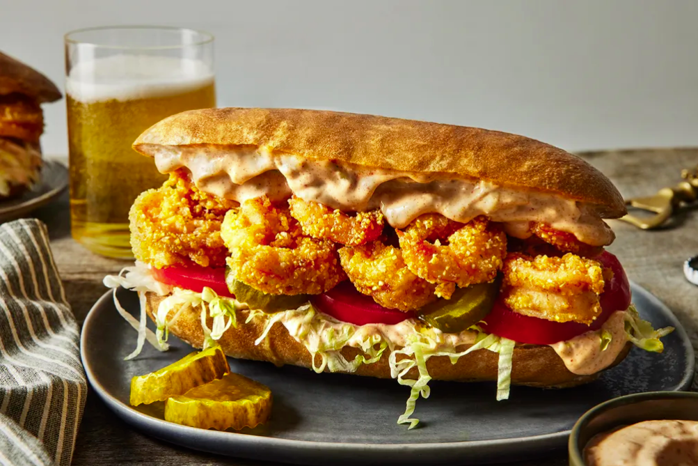 FOOD52: SHRIMP PO'BOYS. PHOTO: MJ KROEGER. PROP STYLIST: MOLLY FITZSIMONS. FOOD STYLING: LAUREN LAPENNA.