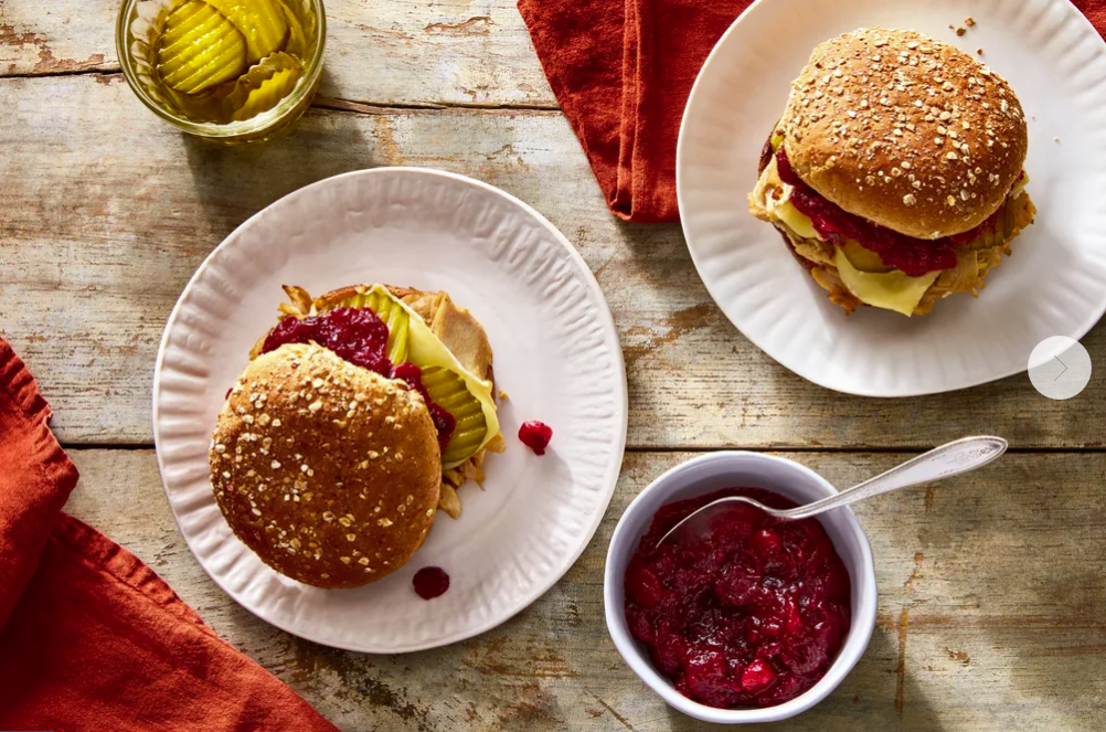 FOOD52: MAPLE-GLAZED LEFTOVER TURKEY SANDWICHES WITH CRANBERRY RELISH. PHOTO: JAMES RANSOM. PROP STYLIST: VERONICA OLSEN. FOOD STYLING: YOSSY AREFI.