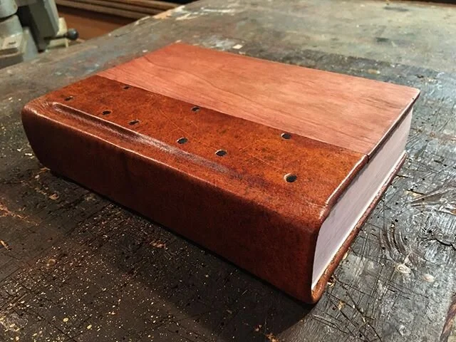 Aaaaaaaaannd another one 🔥#cherryred #cherrywood #bigred #straightupfire #diy #diyprojects #carpentry #carpentrywork #leather #leatherworks #bookrestoration #bookbinding #boundtolast