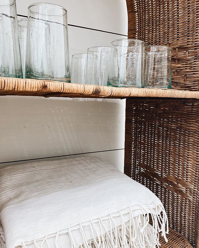 handblown, recycled Moroccan glasses + handwoven bath sheets. in the shop ☼