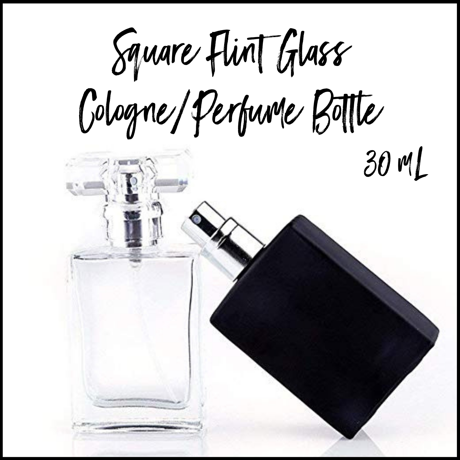 30mL Square Flint Glass Cologne Perfume Bottles