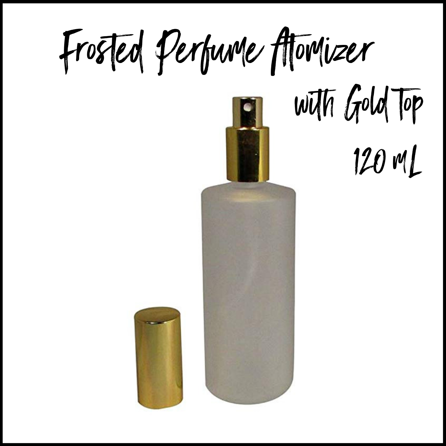 120mL Frosted Glass Perfume Bottle with Gold Sprayer