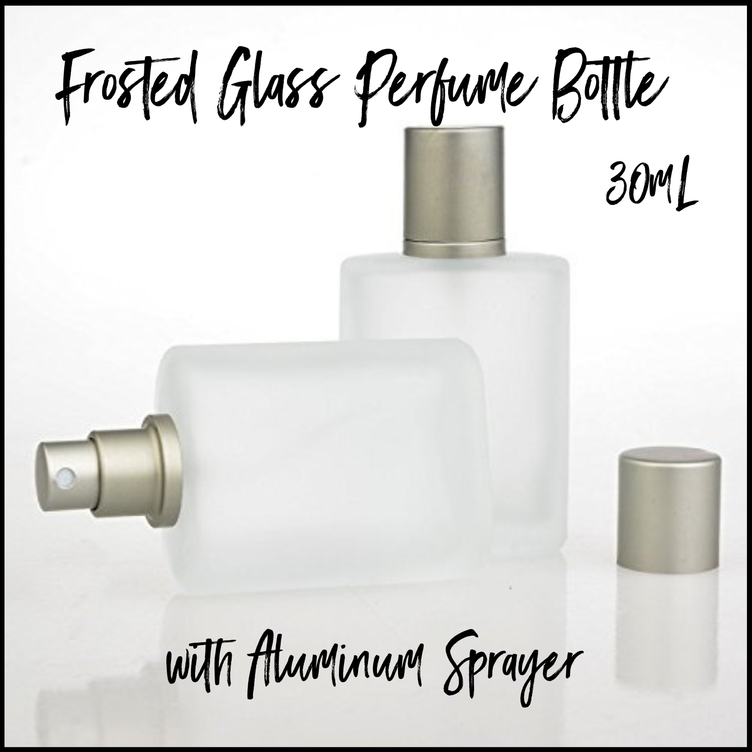 30mL Frosted Glass Perfume Bottle with Aluminum Sprayer