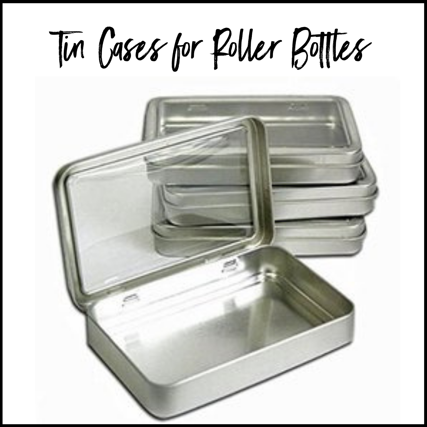 Rectangular Tins with Clear Top for EO Rollers