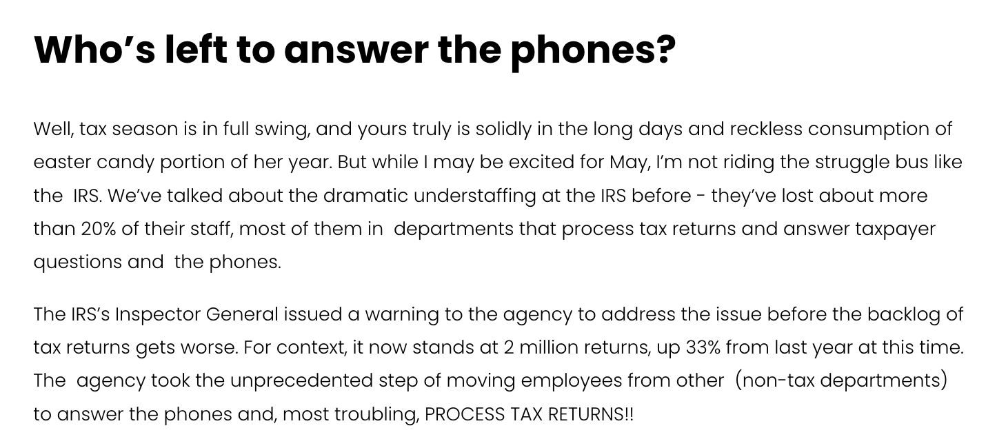 In The Black: The IRS: It could always be worse