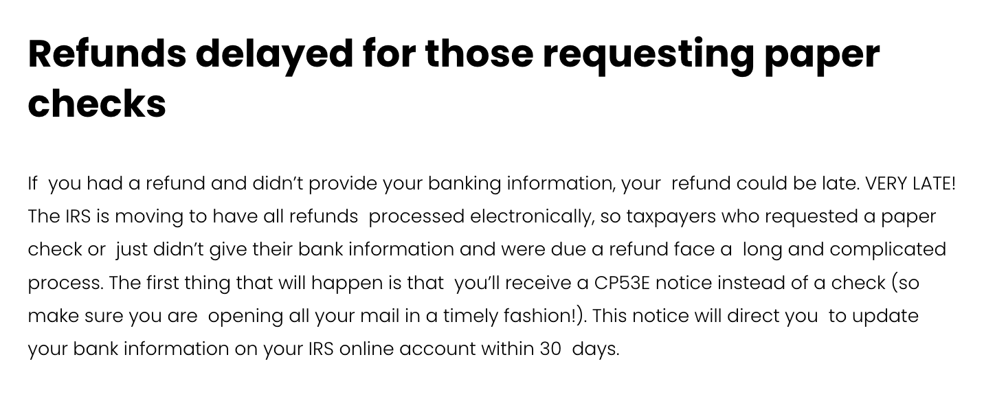 In The Black: Where’s my refund?