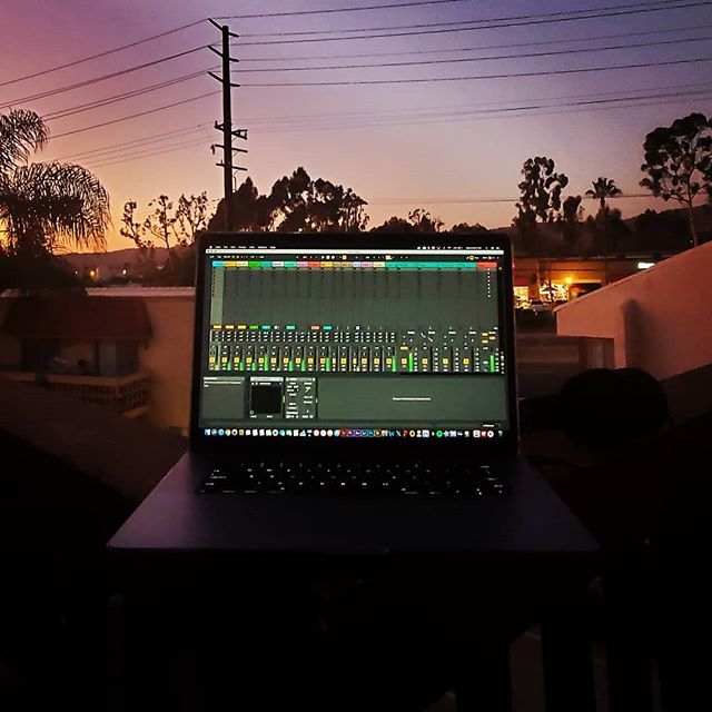 Doing some mixing outside today.  Nothing like the California sunset!  First time trying this and I must say it was amazing.  Where is the weirdest place you make music? .
.
.
.
.
.
.
#music #musicproducer #california #californiasunset #mixing #mixin