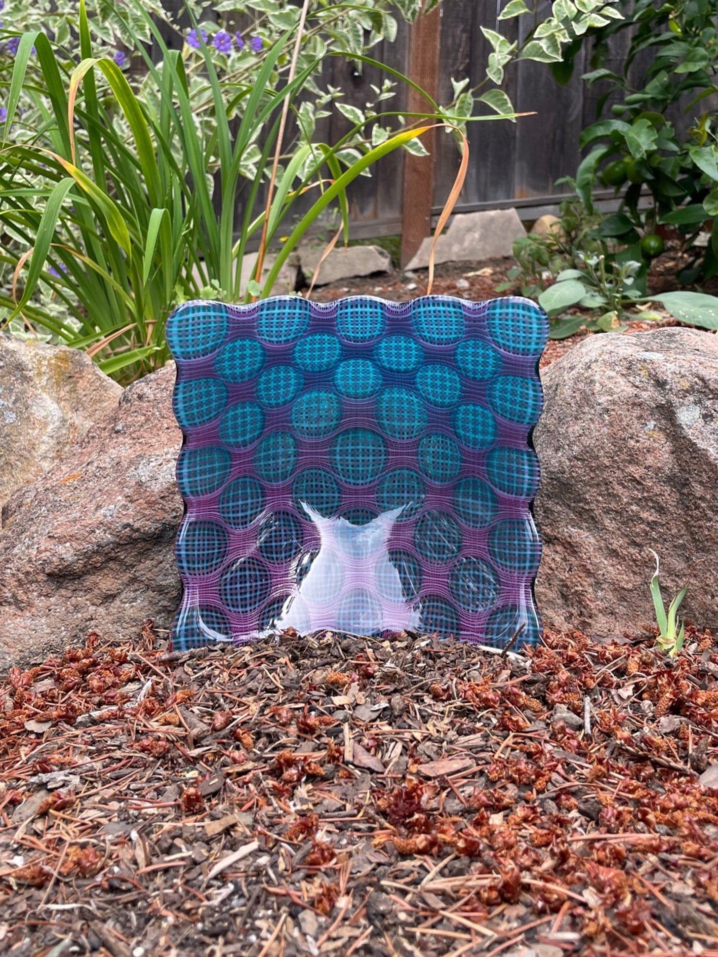 Peacock+blue+transparent+base+with+pink%2C+neo-lavender%2C+clear+stringers+10+in+sq+x+3+in+h+at+corners.jpg