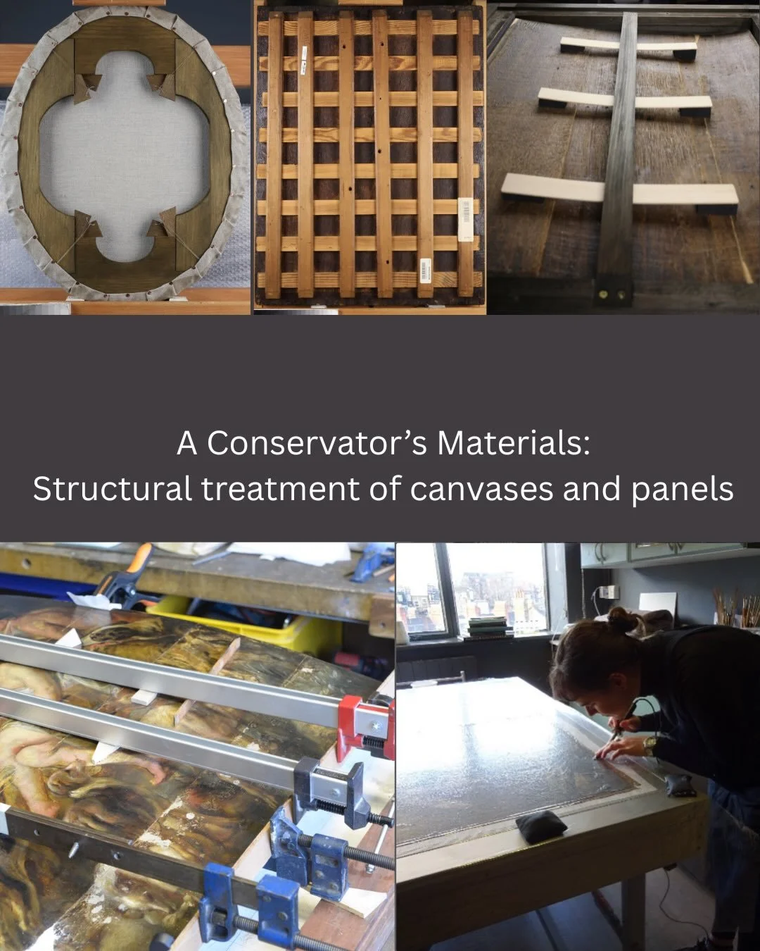 It may be a misconception that painting conservators deal only with the paint layers of a painting; this could not be further from the truth. We also address issues within the primary support of the painting, i.e. the canvas or panel. A canvas painti