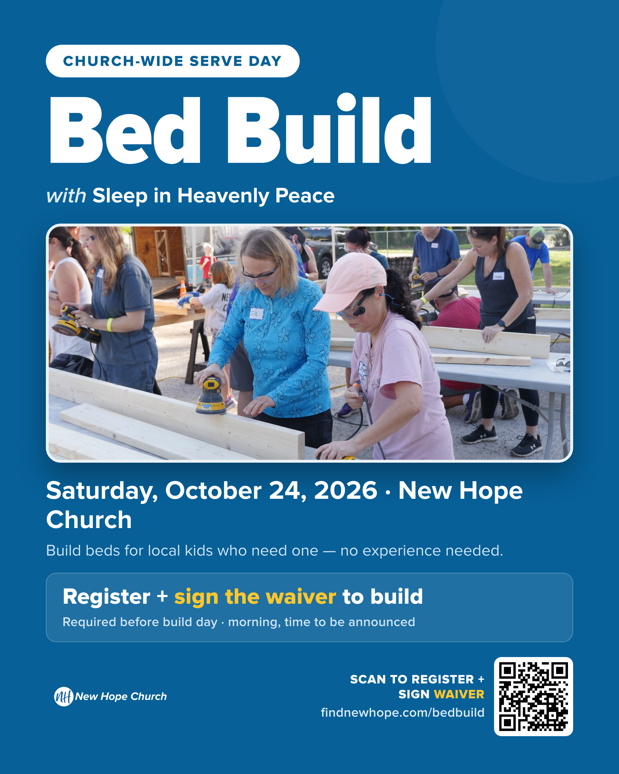Bed Build Day at New Hope Church: Building Beds for Local Kids