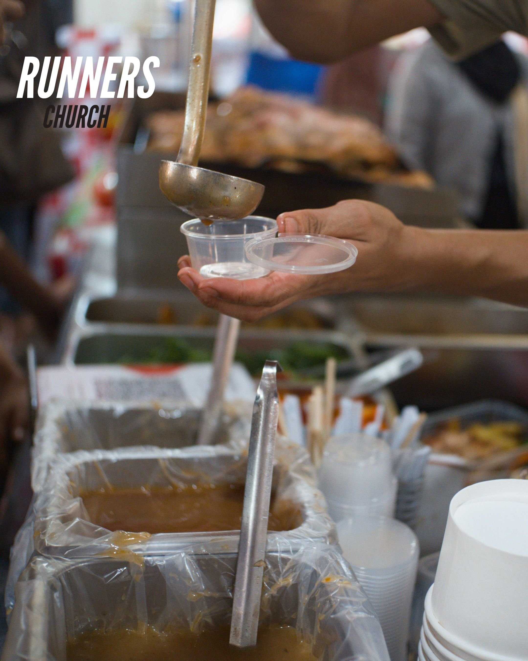 Hands serving a meal or helping another person, representing the servant-hearted work ethic described in Philippians 2:14-15 from the Runner's Church devotional Work Hard, Serve Well.