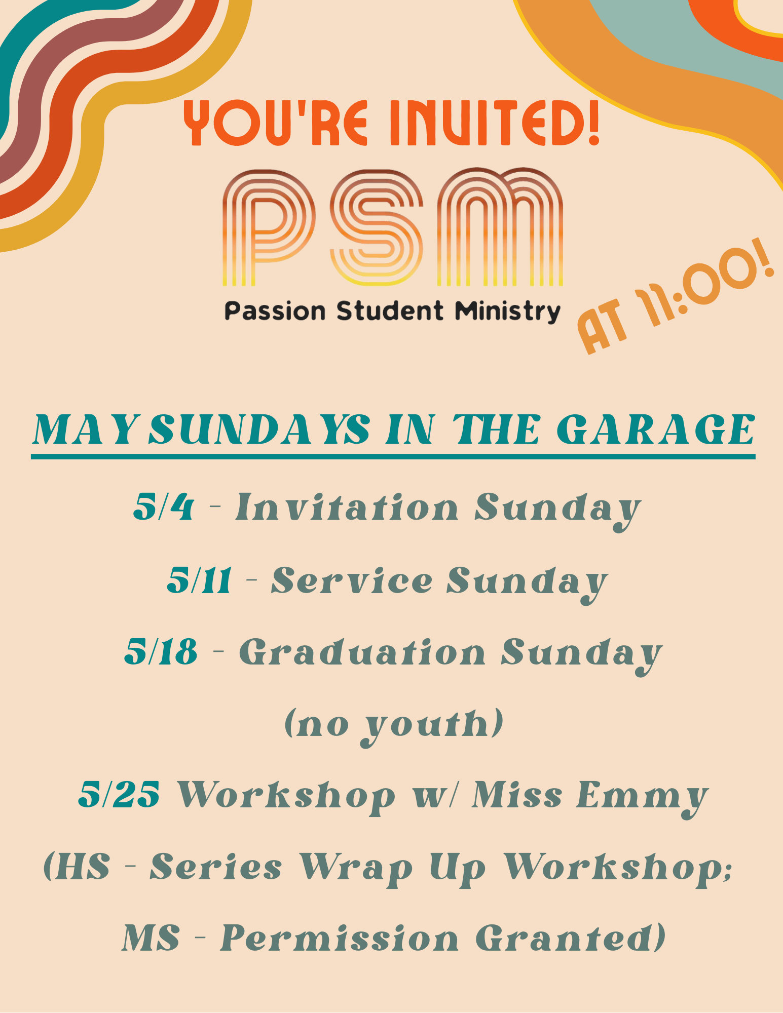 PSM May Sundays!
