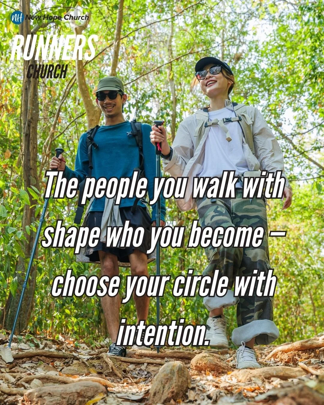 Two people walking together on a trail in natural light, representing intentional friendship, community, and the power of surrounding yourself with the wise.