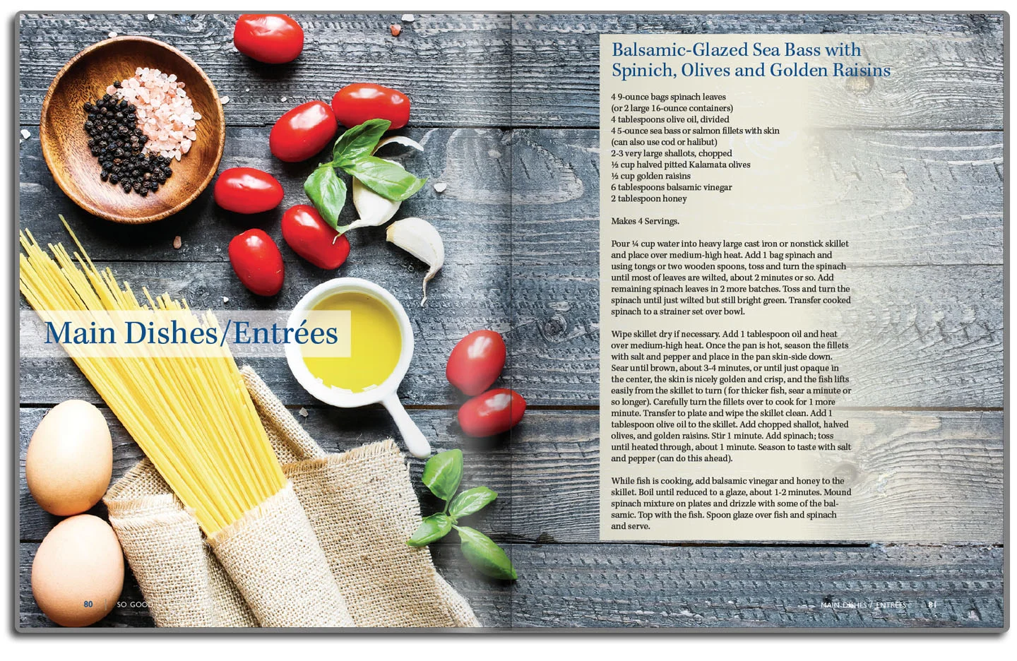 Chapter page layout with recipe.