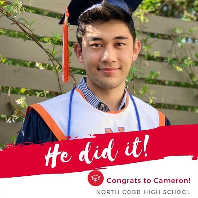 It's been our pleasure to celebrate our graduates over the last few weeks. Last but not least help us congratulate Cameron who graduated from North Cobb High School and plans to attend Kennesaw State University with a possible focus in automotive eng