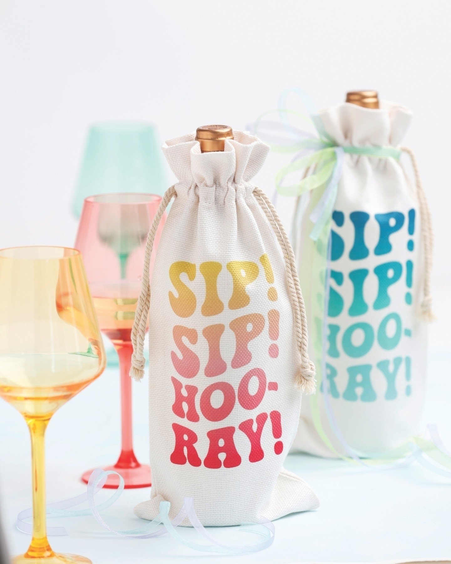 Happy Friday, everyone! Check out these fun wine bottle bags from Sublimation Crafting by Cori George of @heyletsmakestuff ! In this book, you'll find 18 projects to brighten up everyday items like cups, coasters, decor, and so much more! 

Available