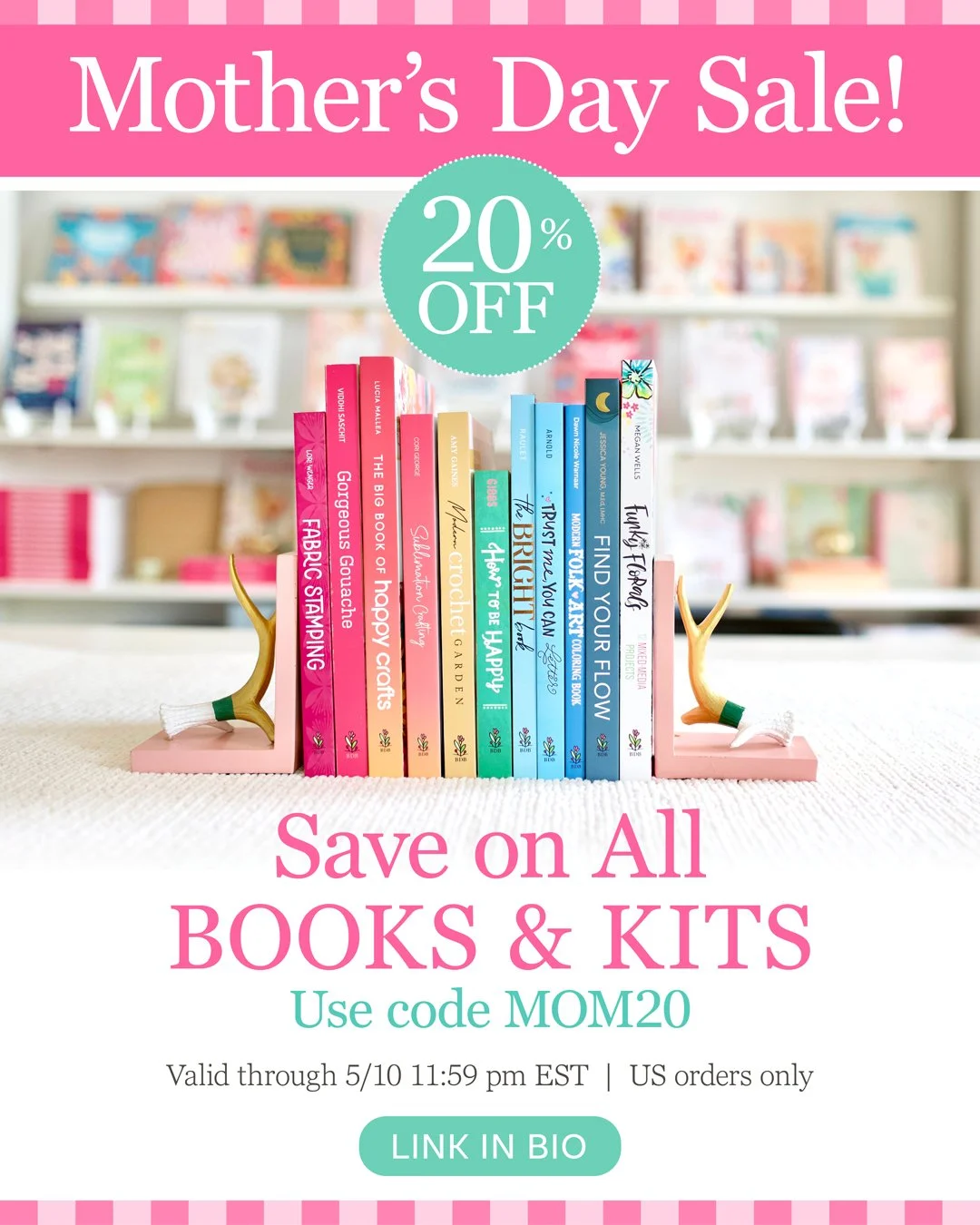 🌸 MOTHER'S DAY SALE! Save 20% on ALL BOOKS &amp; KITS using the code MOM20 starting 4/10 through 5/10 11:59pm EST

Get her something special for Mother's Day, or if you're a mom, treat yourself! You deserve it. 💞

*US ORDERS ONLY
*
*
*
*
*
#itsagoo