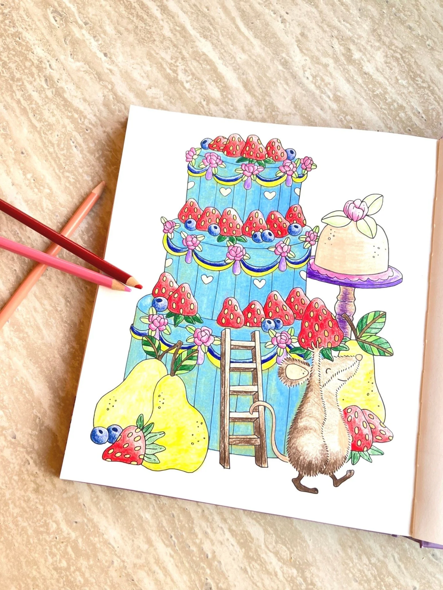Sneak Peek! 🍓FANTASY WORLD COLORING BOOK by EMELIE LIDEH&Auml;LL &Ouml;BERG of @emelie_lidehalloberg is launching in just a few days! We're so excited for this whimsical and gorgeous coloring book that we had to share a colored page from inside! Get