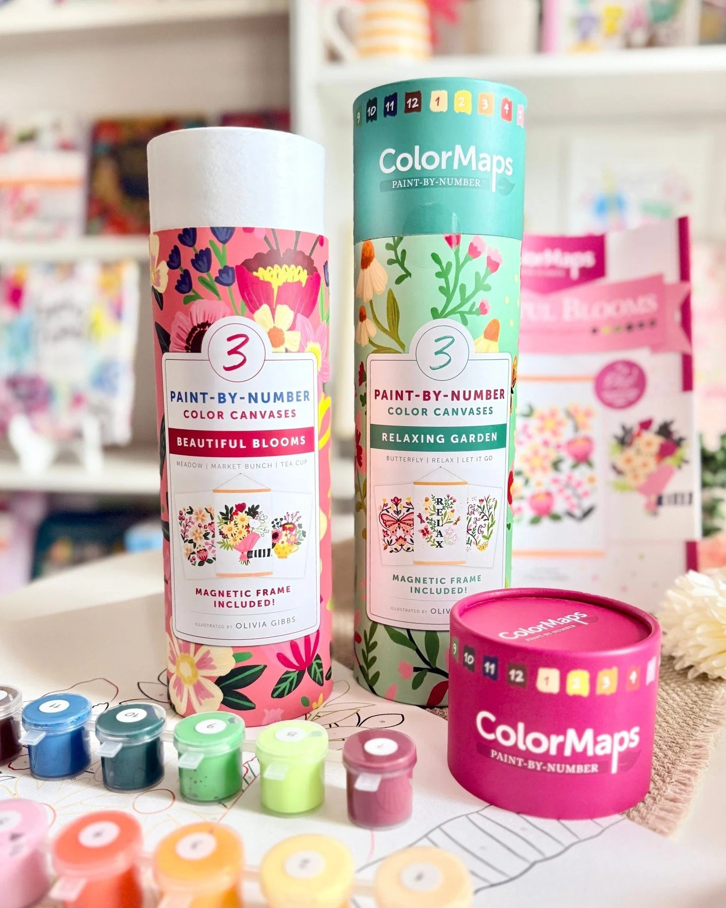 NEW KITS ANNOUNCEMENT: COLORMAPS PAINT-BY-NUMBER KITS by OLIVIA GIBBS of @oliviagibbsillustration are almost here! These amazing kits will help you create beautiful art you'll be proud to display through a fun and stress-free process! With three stun