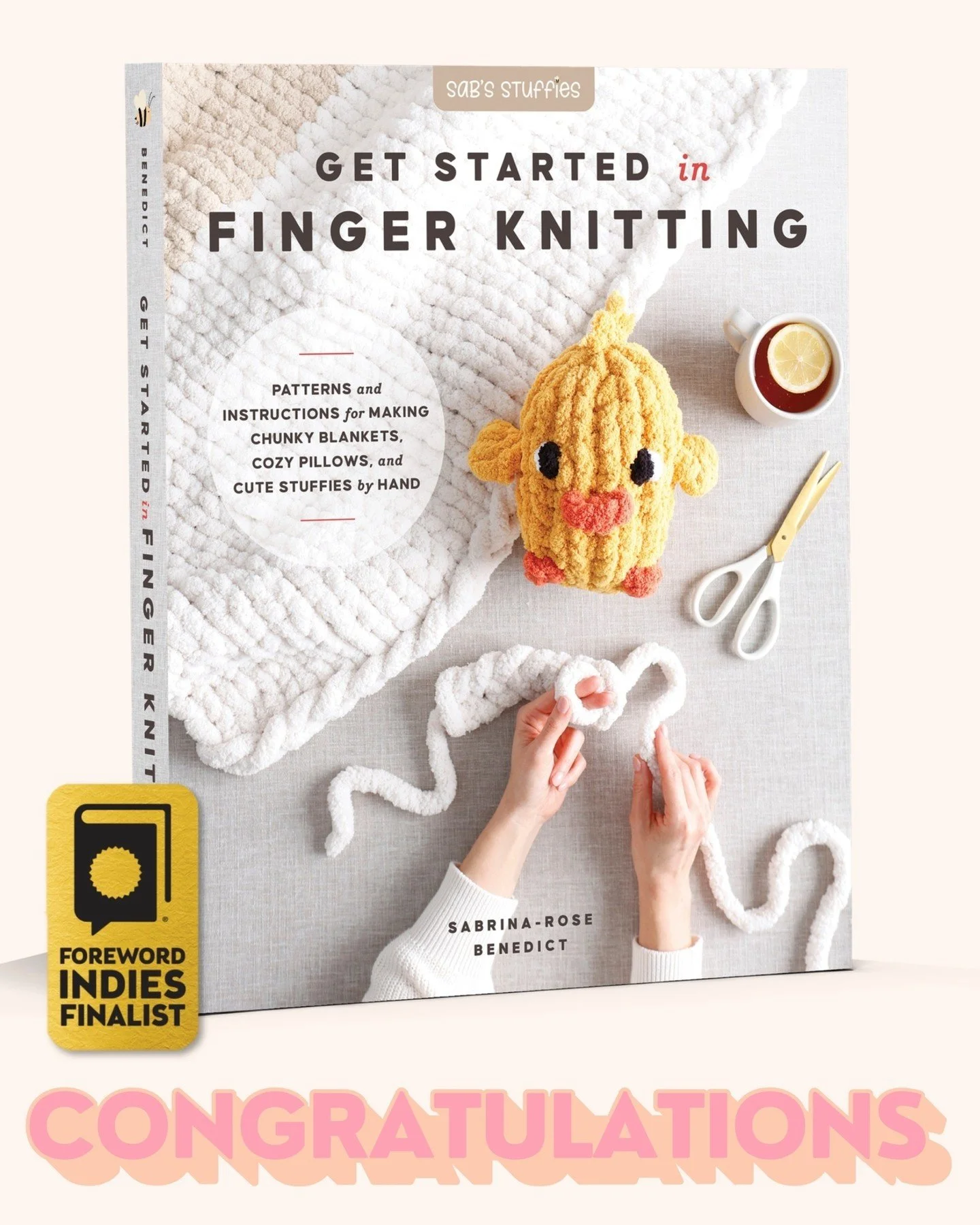 AWARD NEWS 📣

We're so thrilled to share that GET STARTED IN FINGER KNITTING by SABRINA-ROSE BENEDICT of @sabsstuffies has won a gold award in the Foreword Indies "Hobbies &amp; Home" category! Thank you, @forewordreviews , for honoring ou