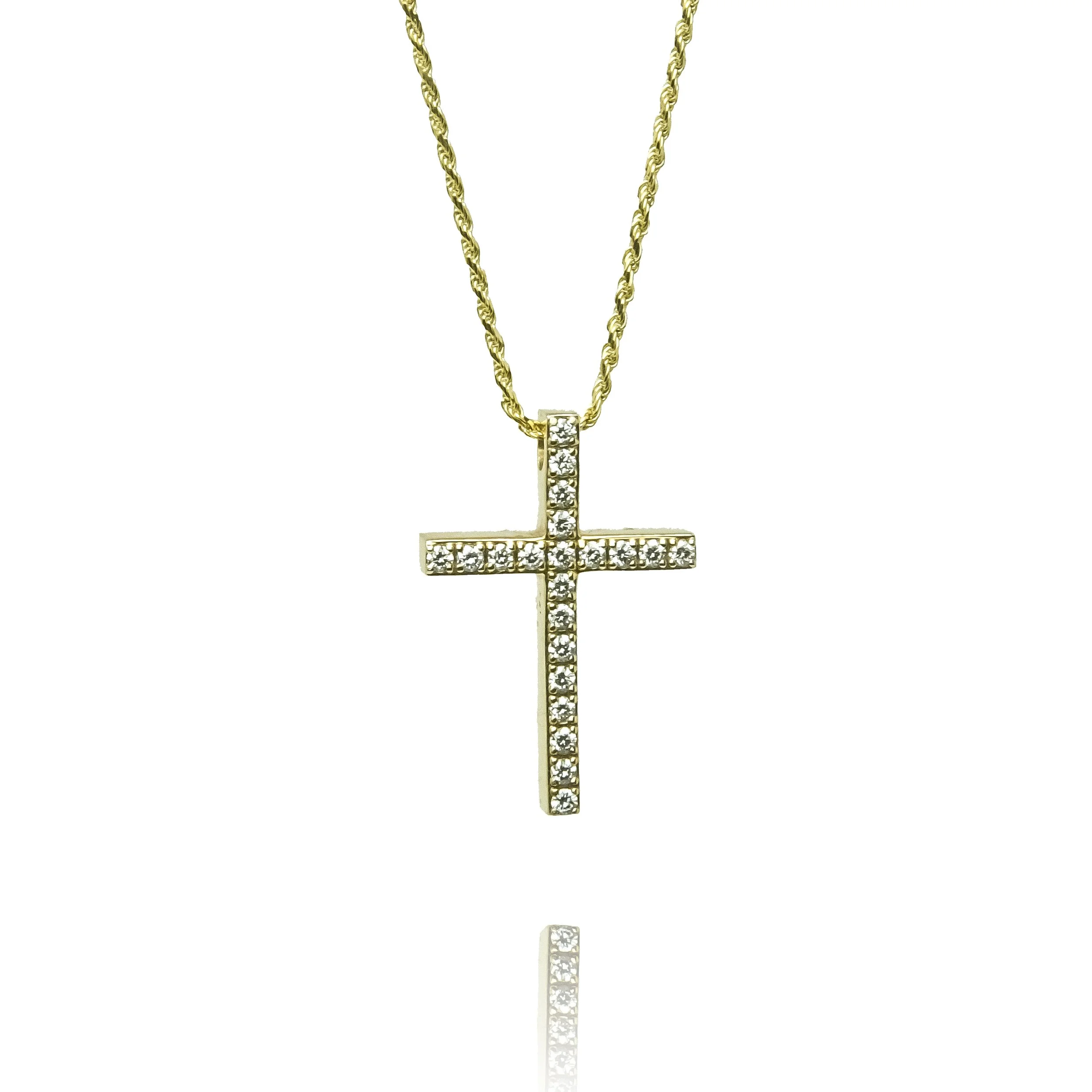 Diamond & Gold Cross Pendant Necklaces for Sale VVS King