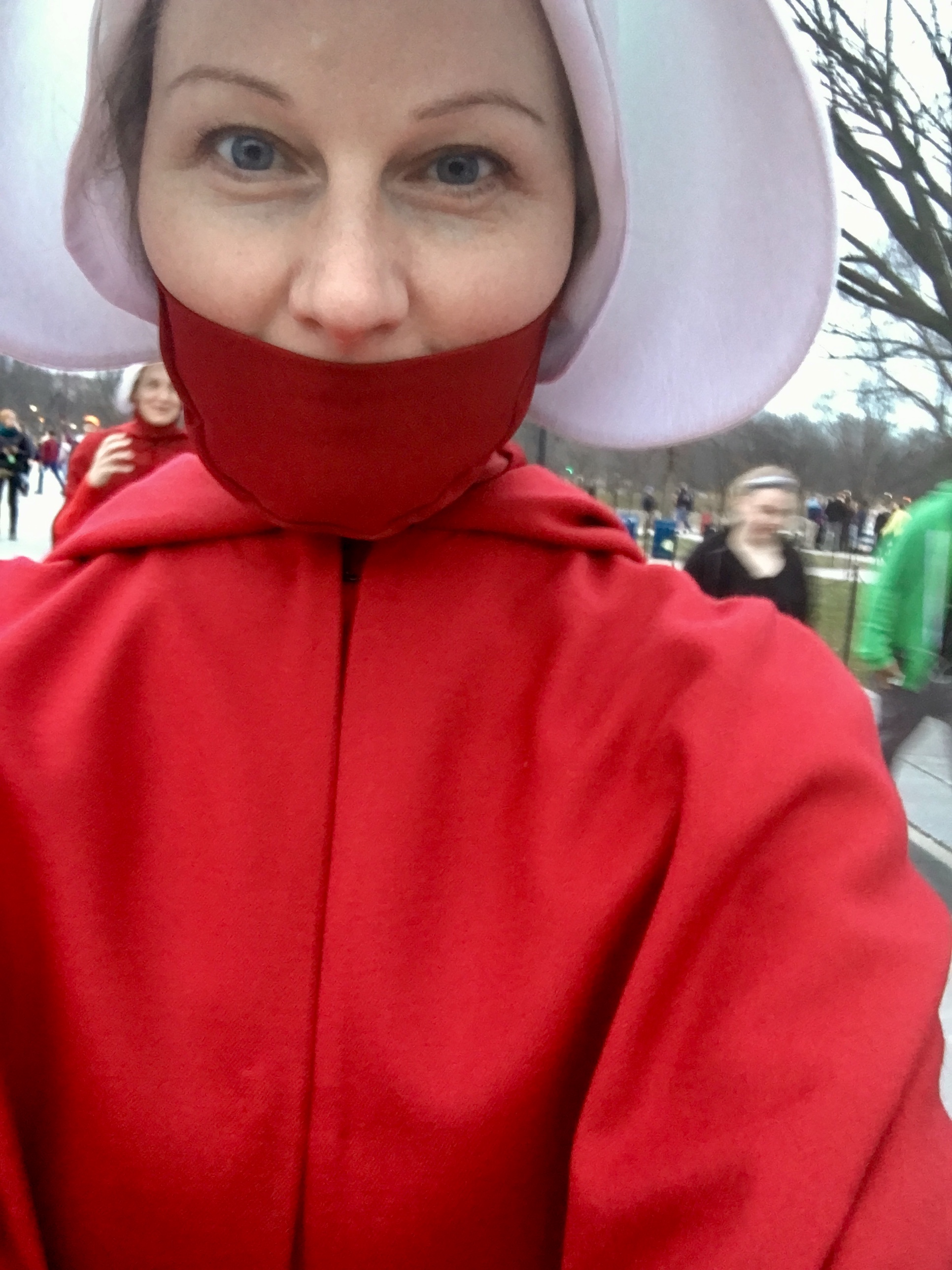 On set, "The Handmaid's Tale" (Hulu)