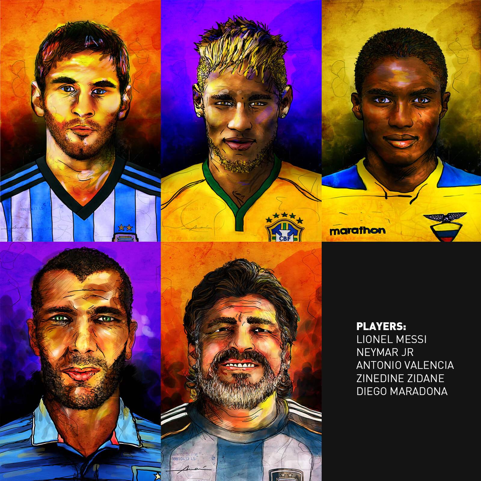 Portraits: Soccer players