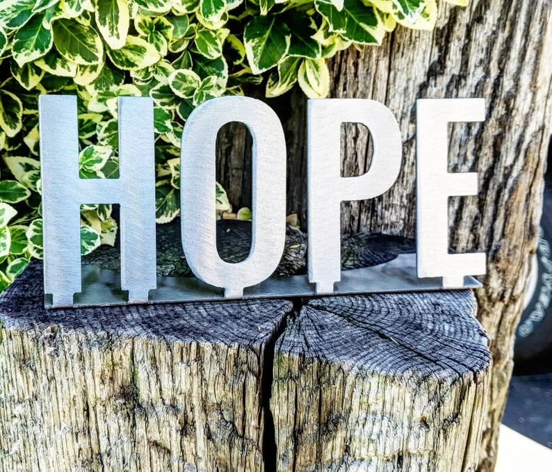 Hope Metal Desktop Sign
