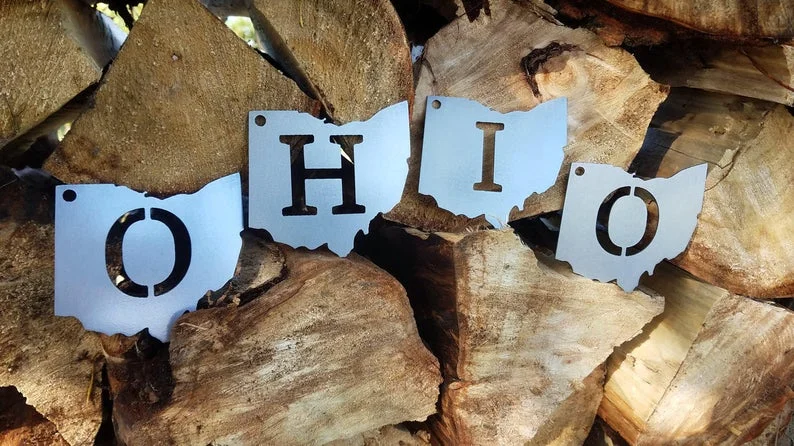 Ohio Metal O-H-I-O Ornaments 