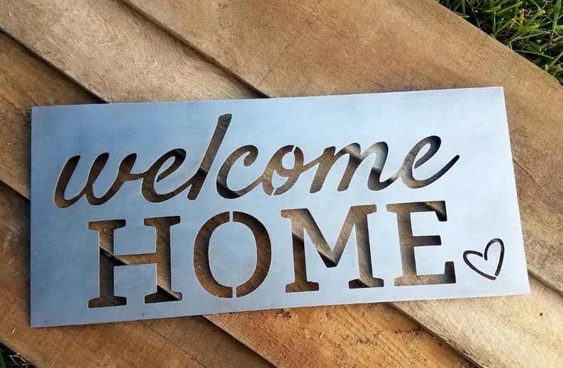 Welcome Home Metal Wall Sign