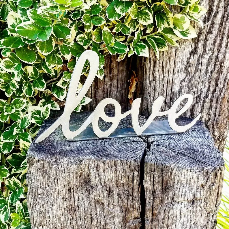 Love Metal Desktop Sign