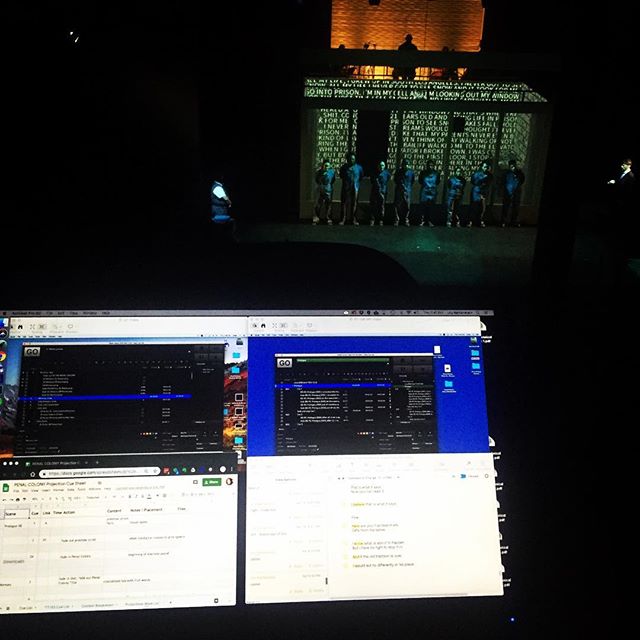 My vantage point for our preview of #inthepenalcolony tonight!
#videodesign #projectiondesign #opera #devisedwork #philipglass #kafka #prison #longbeachopera #calrep