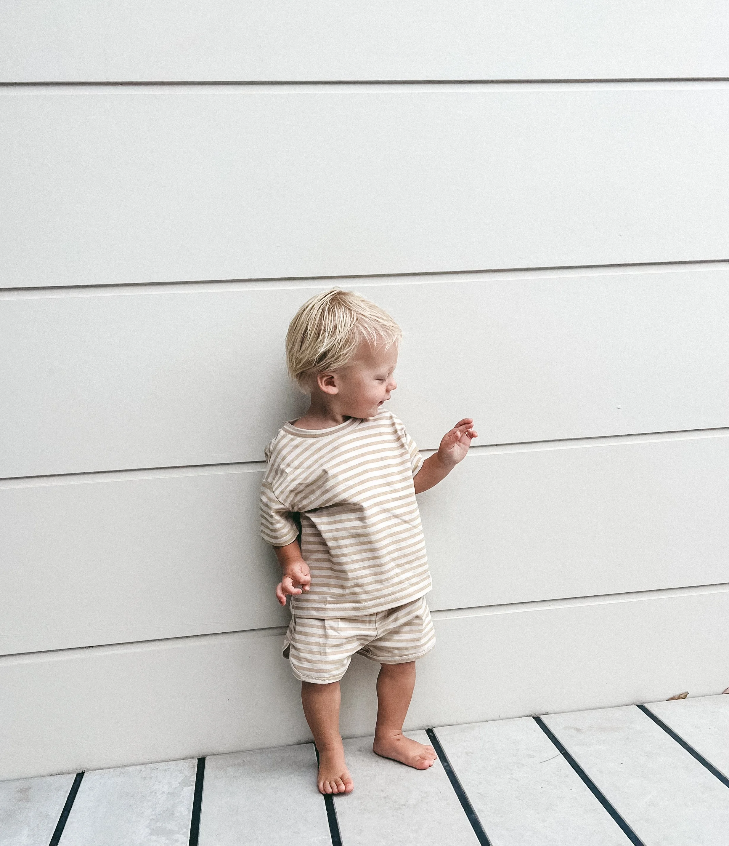 Essential Boys Shorts - Natural Stripe