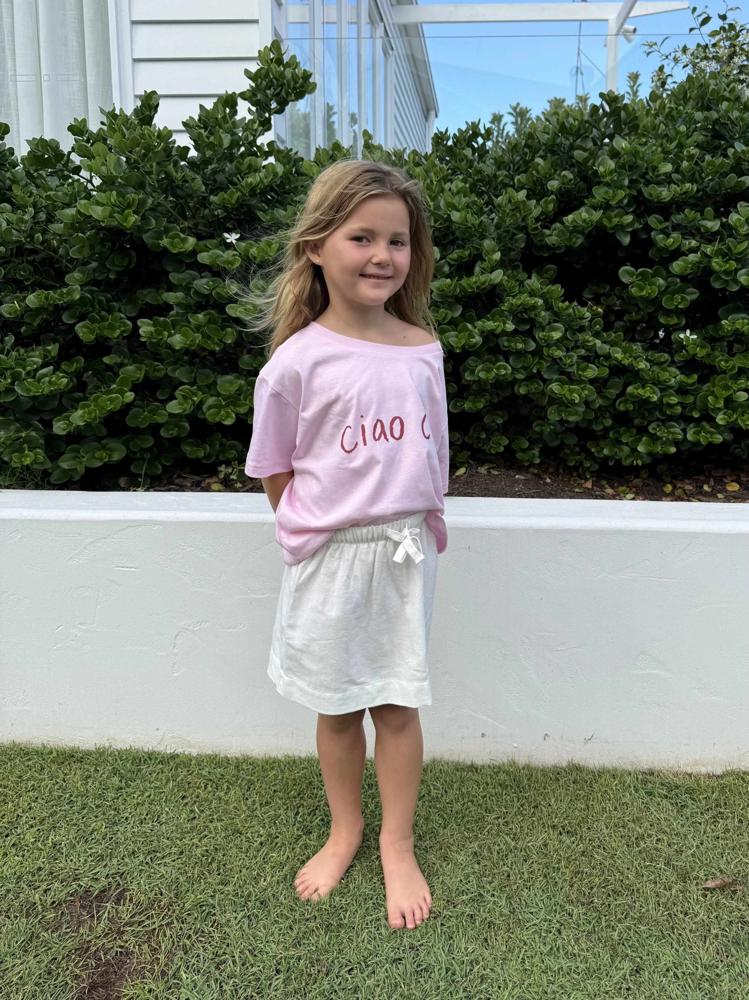 Cotton Mini Skirt - White Sand