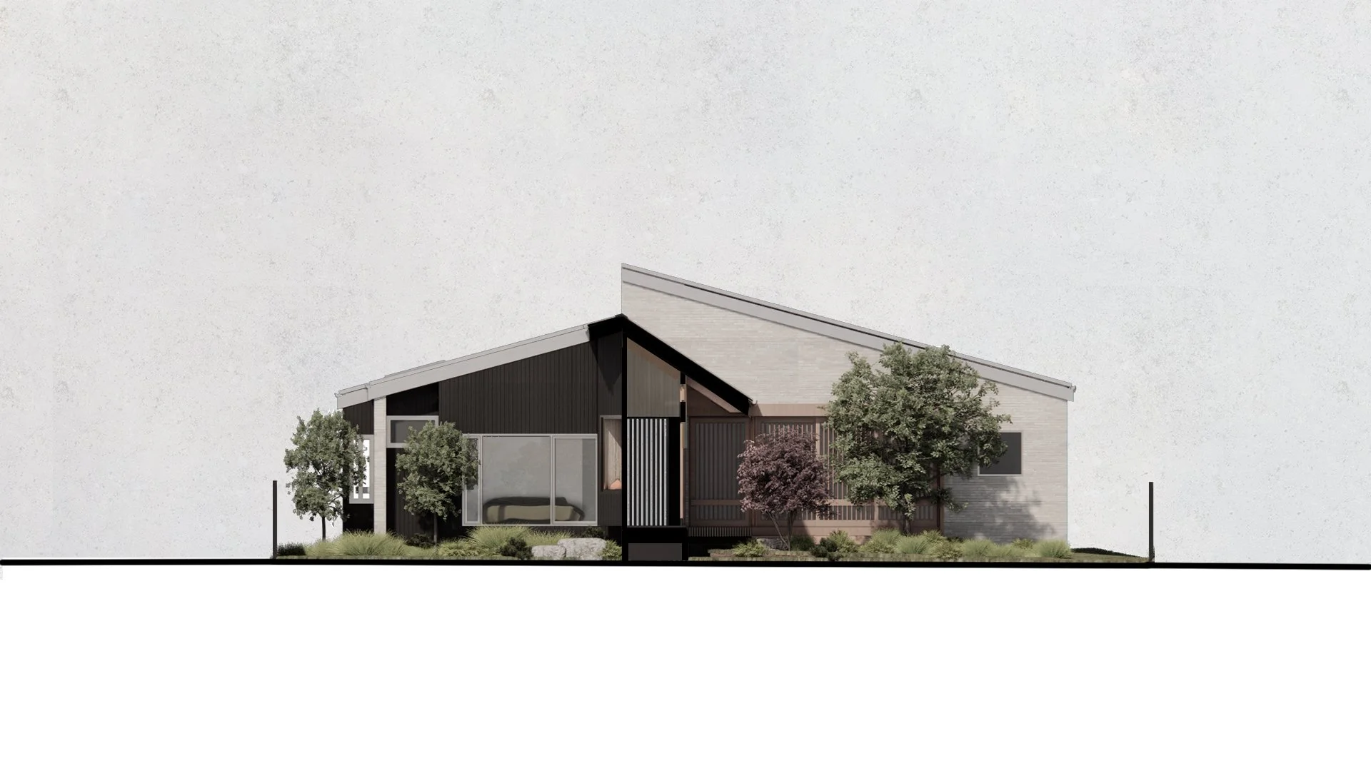 cross section through both courtyards