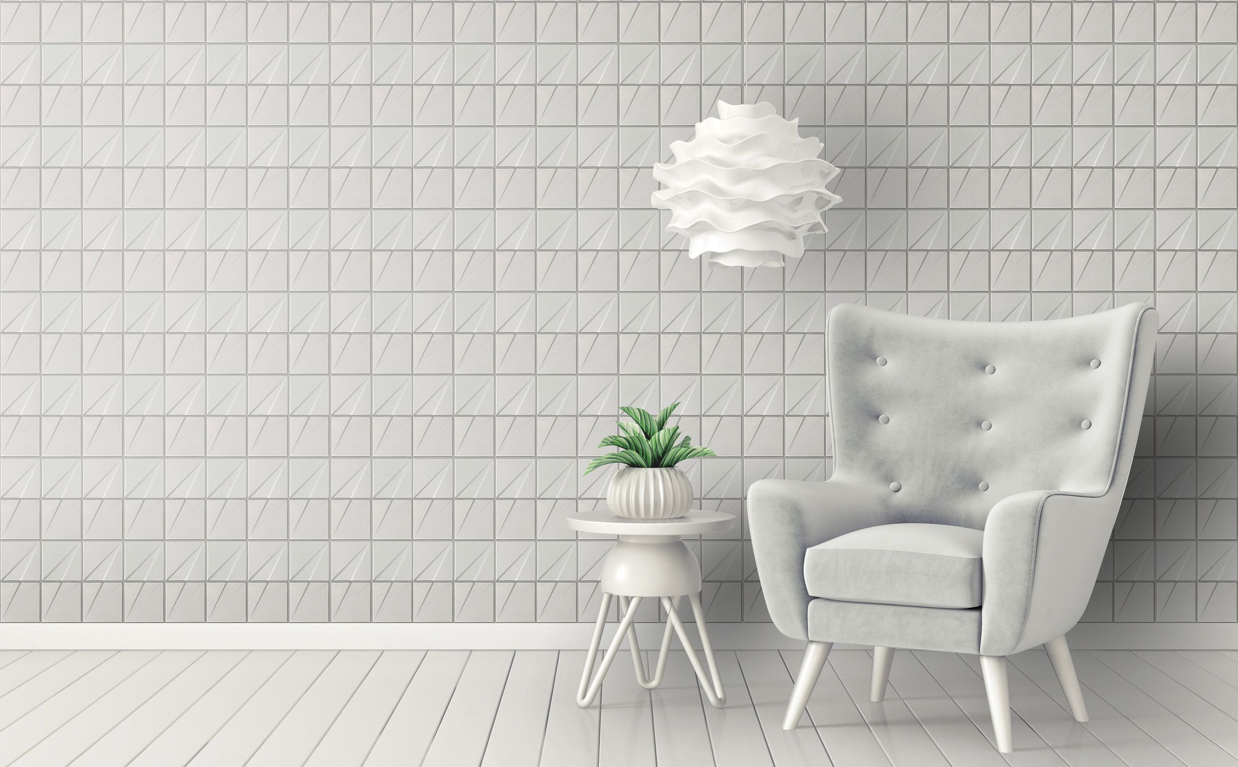  RF443-Matte White as the wall tiles 