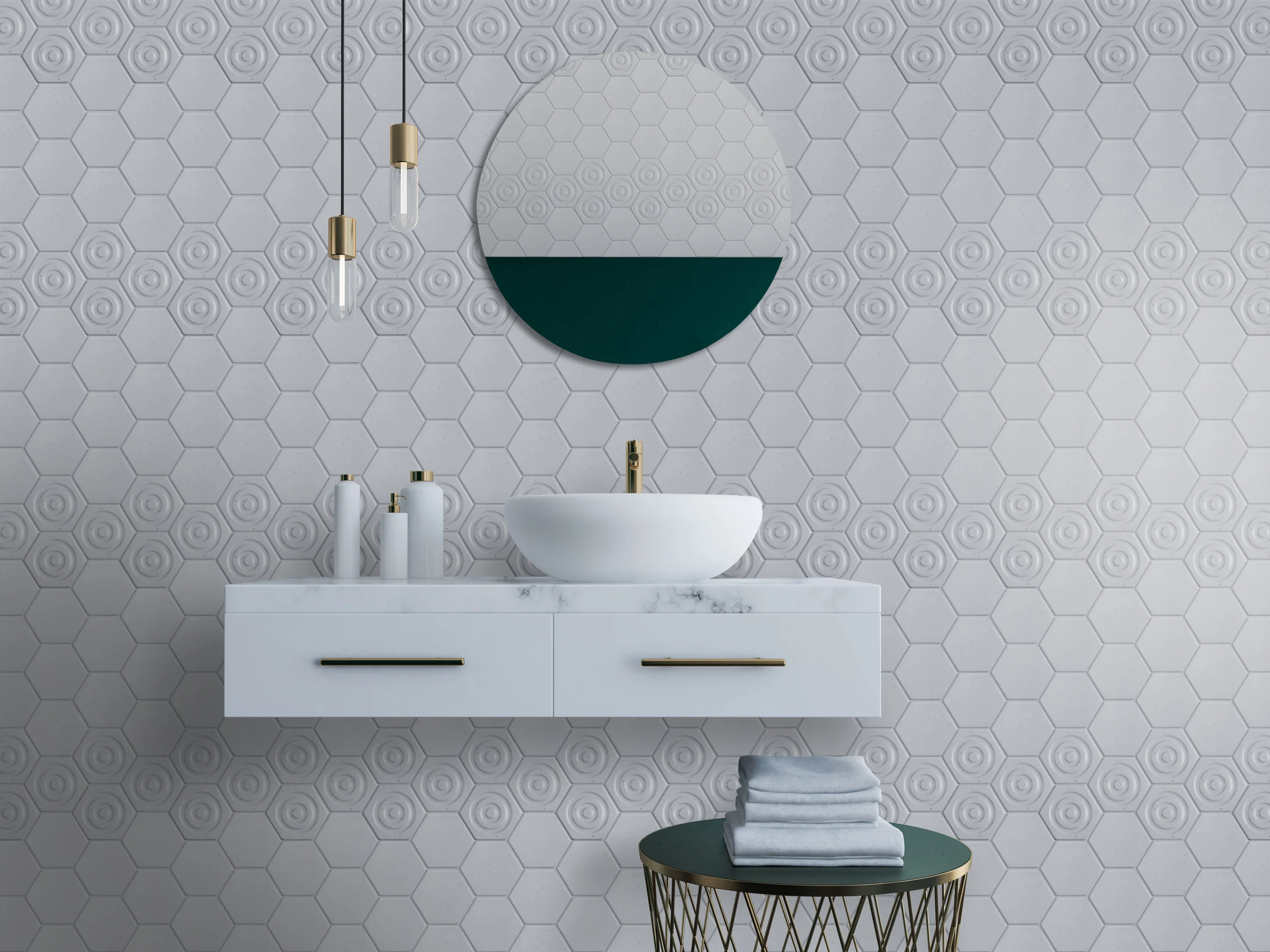 Hex-Cycle with Matte white glazing